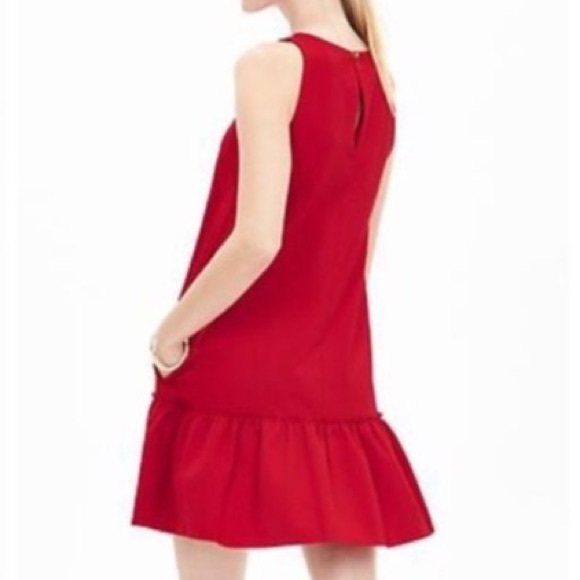 Banana Republic Red Sleeveless Ponte Drop Waist Dress, 8 - Picture 2 of 7
